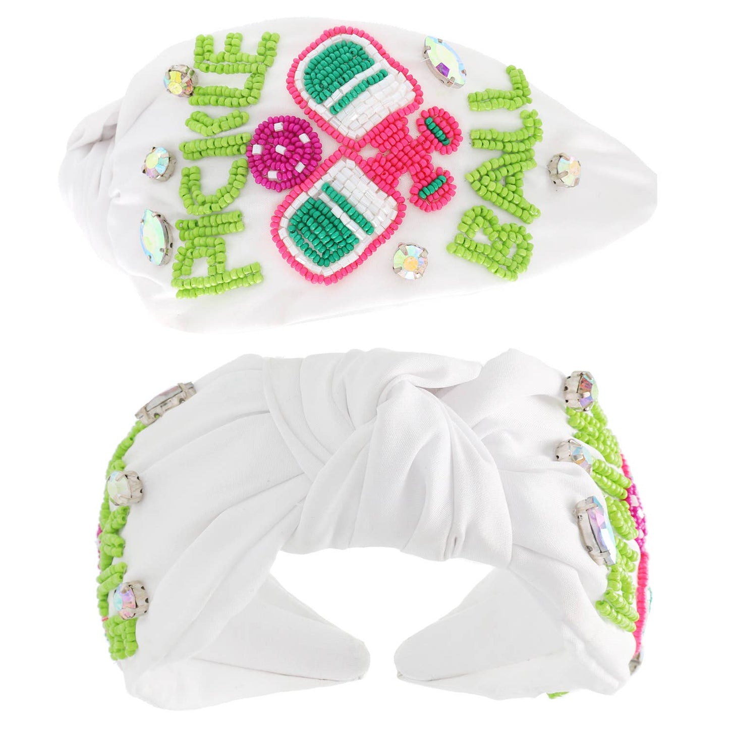 Sophia Collection - Pickle Baller Top Knotted Beaded Headband