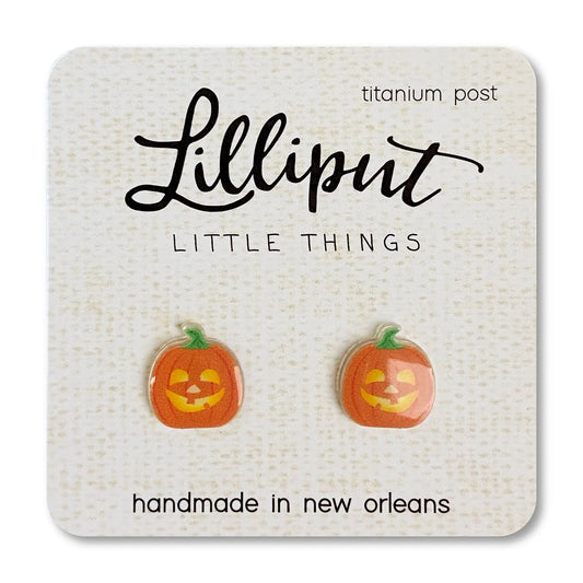 Lilliput- Pumpkin Titanium Post Earrings