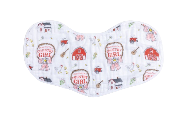 Little Hometown - Country Girl 2 in 1 Burp Cloth and Bib Combo