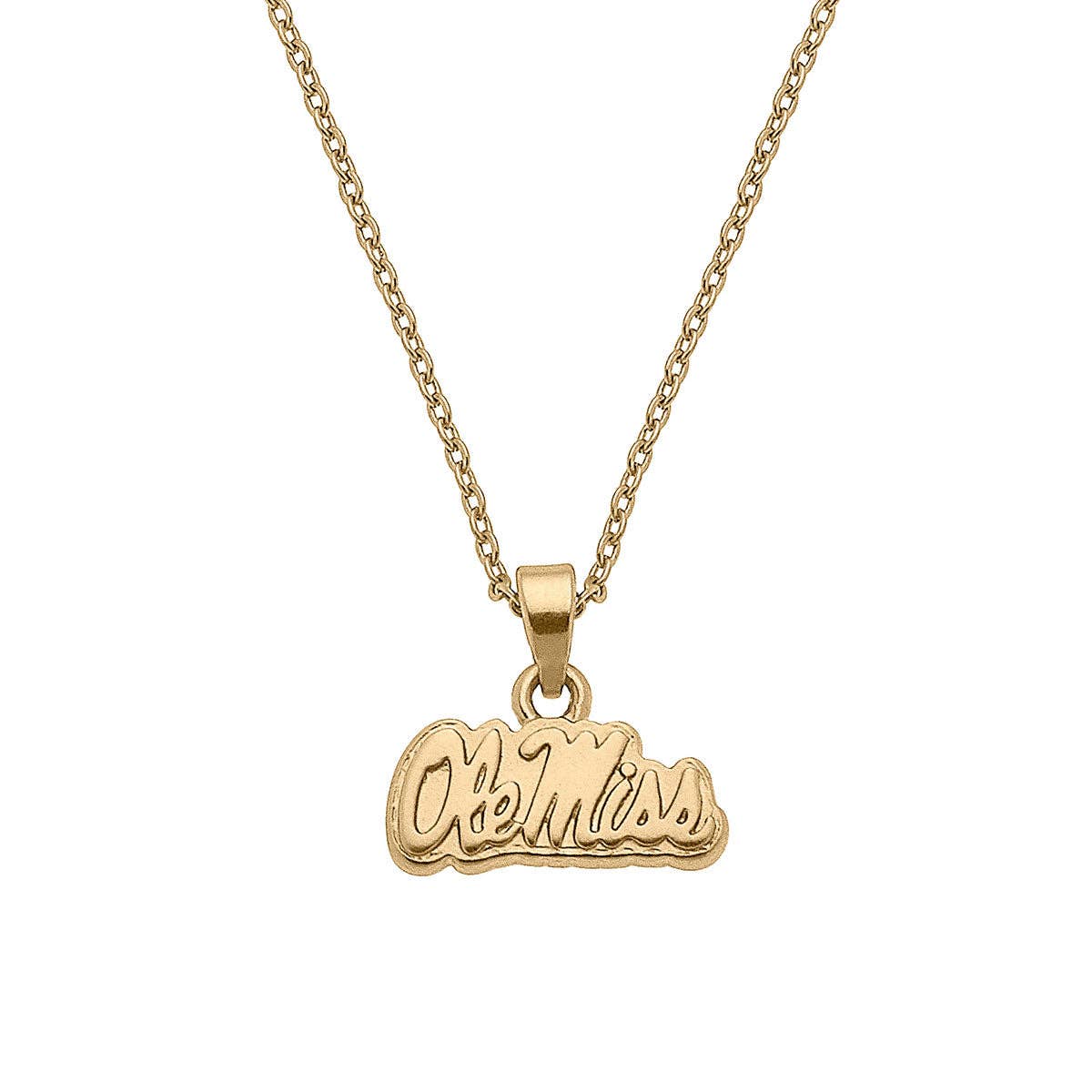 Canvas Style - Ole Miss Rebels 24K Gold Plated Pendant Necklace