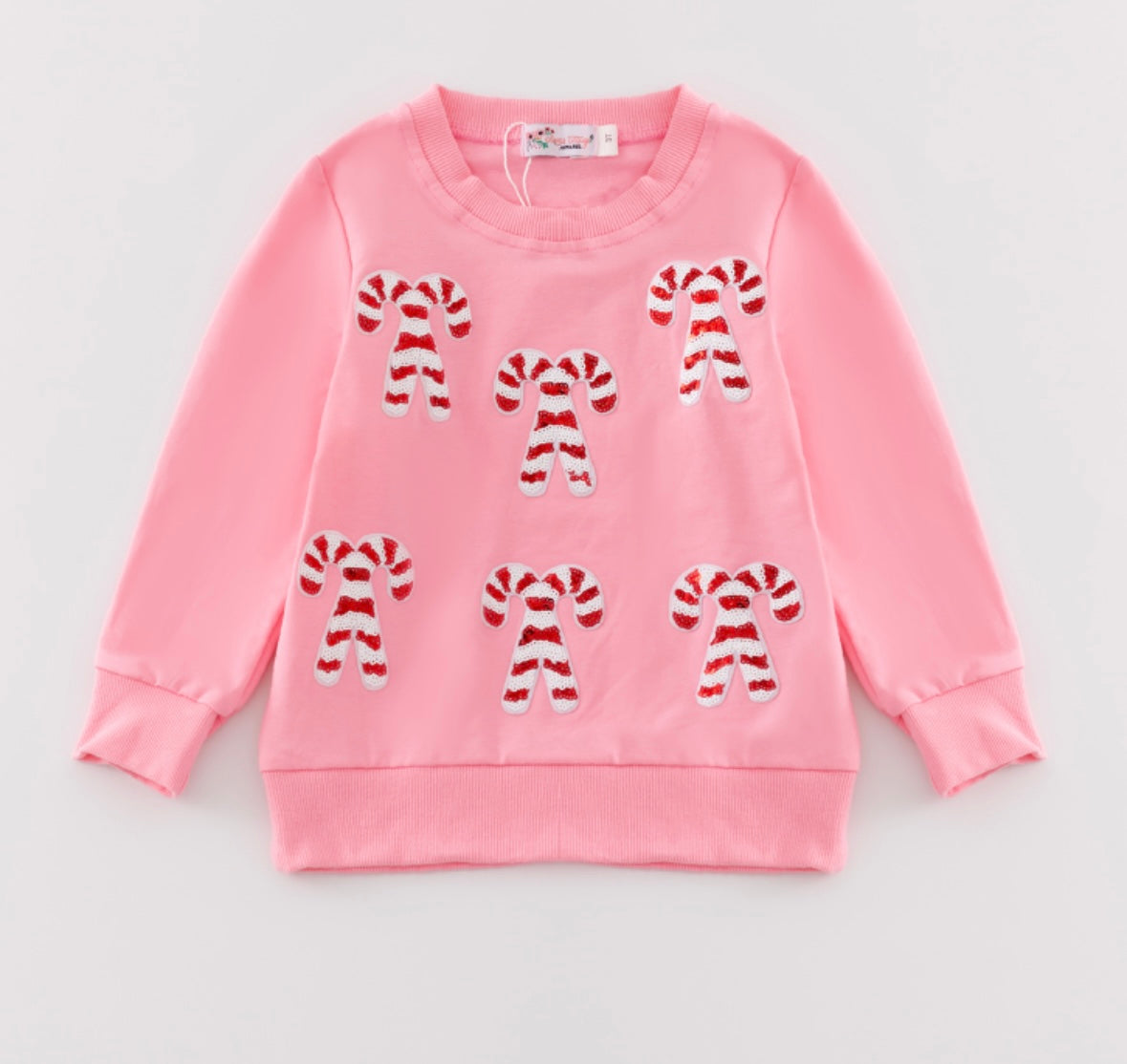 Sequin Candy Cane Sweatshirt