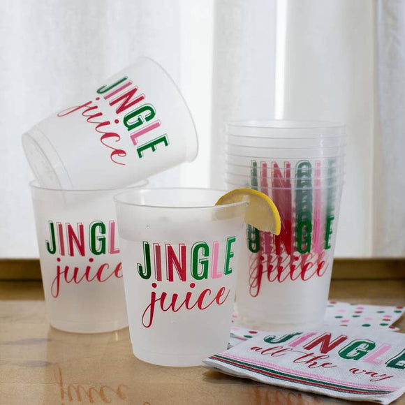 Jingle Juice Party Cups Frosted/Multi 16oz Set of 10