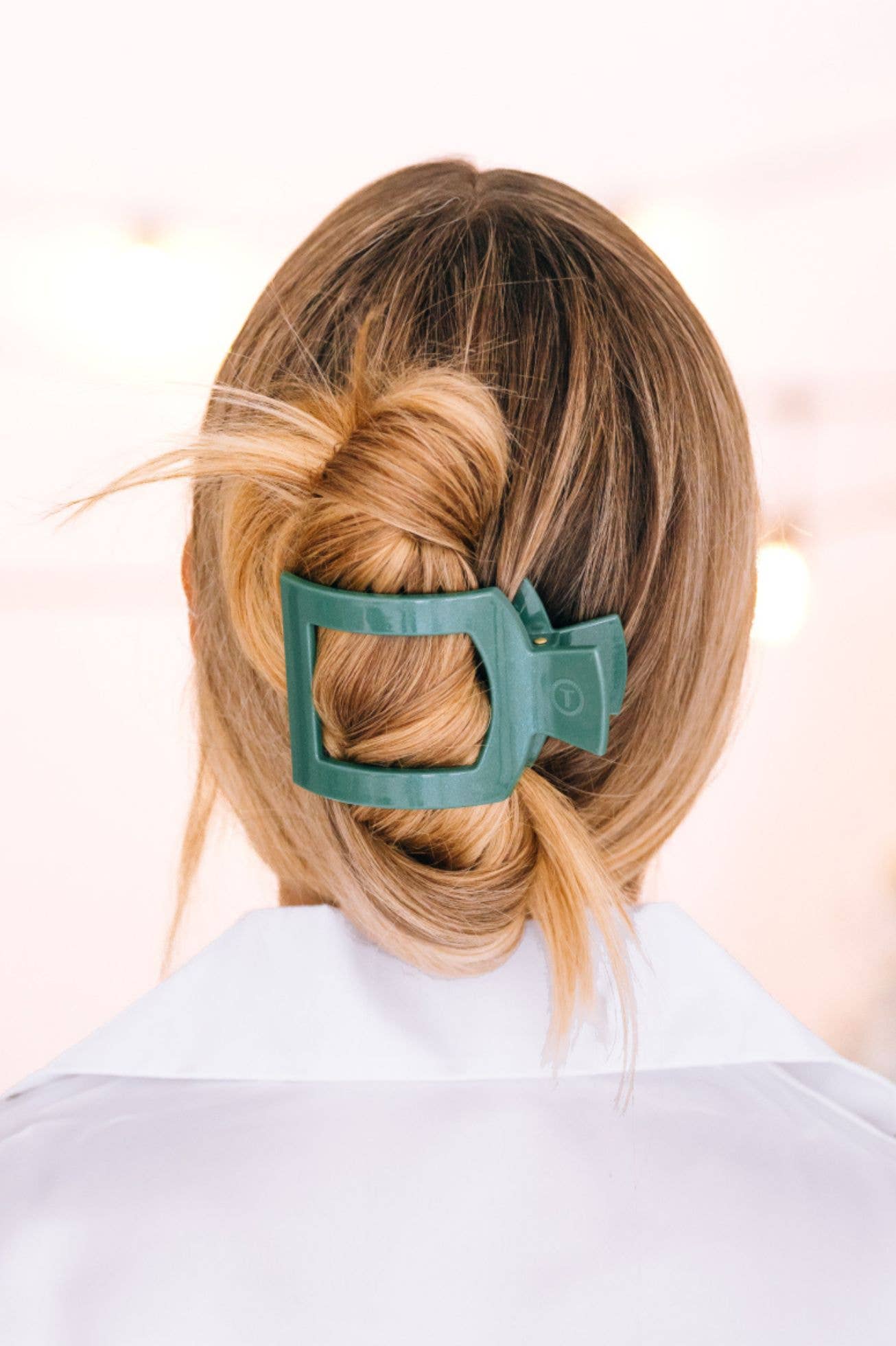 TELETIES - Square Flat Hair Clip | Medium | Mistletoe