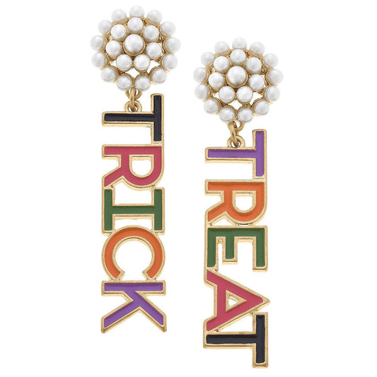 Canvas Style - Halloween Enamel Trick Or Treat Earrings in Multi