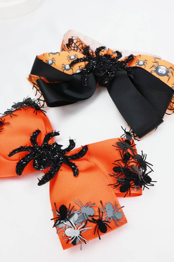 Love and Repeat - Halloween Glitter Spider Bow Clip