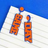 Game Day Statement Earrings Blue & Orange/Gulfport High School/Florida Gators