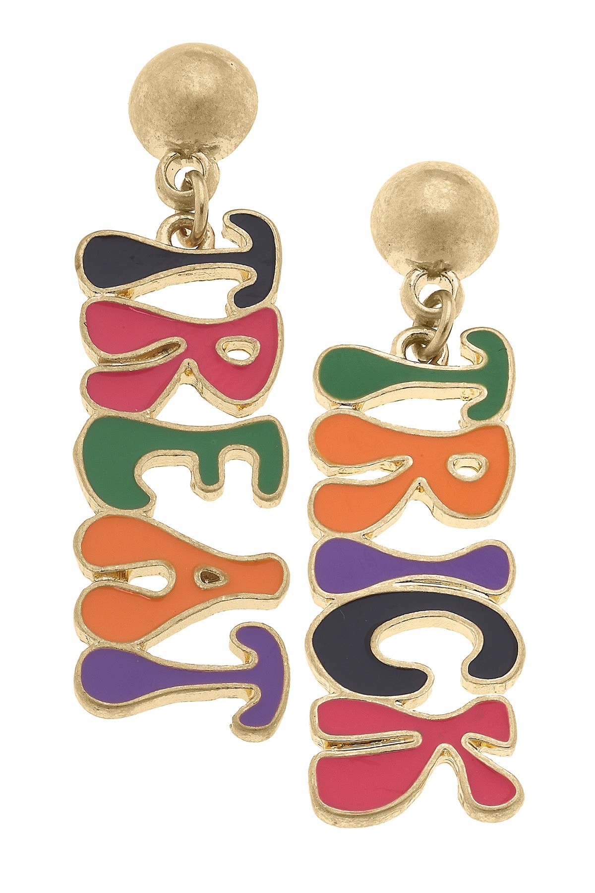 Canvas Style - Trick or Treat Halloween Enamel Earrings in Multi