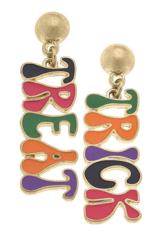 Canvas Style - Trick or Treat Halloween Enamel Earrings in Multi