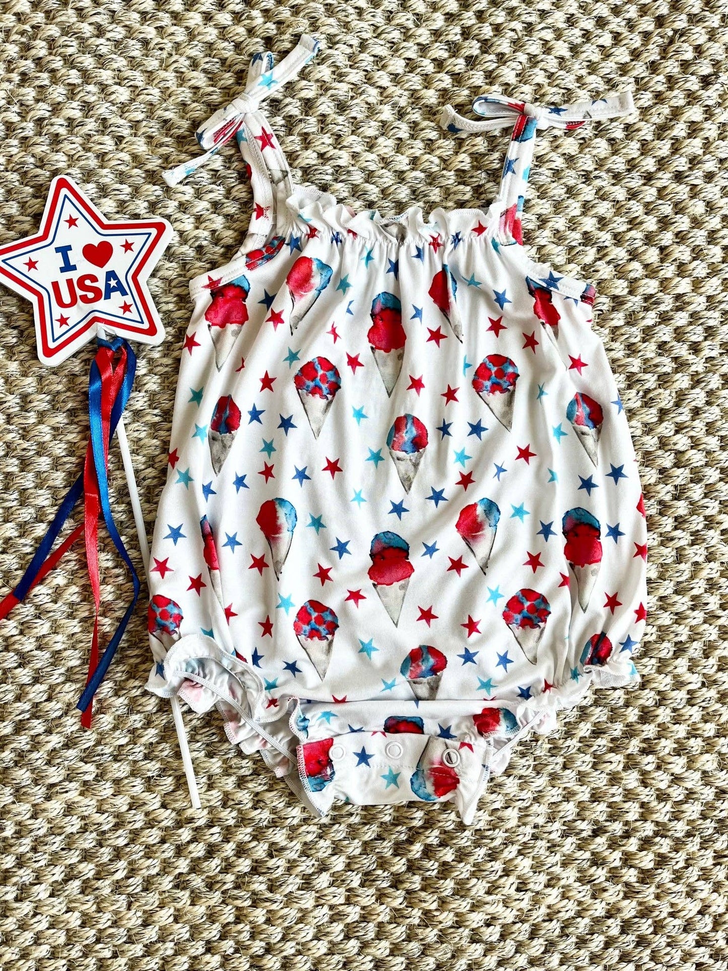 Sweet Bay Clothing - Red, White and Blue Snowcones Bubble