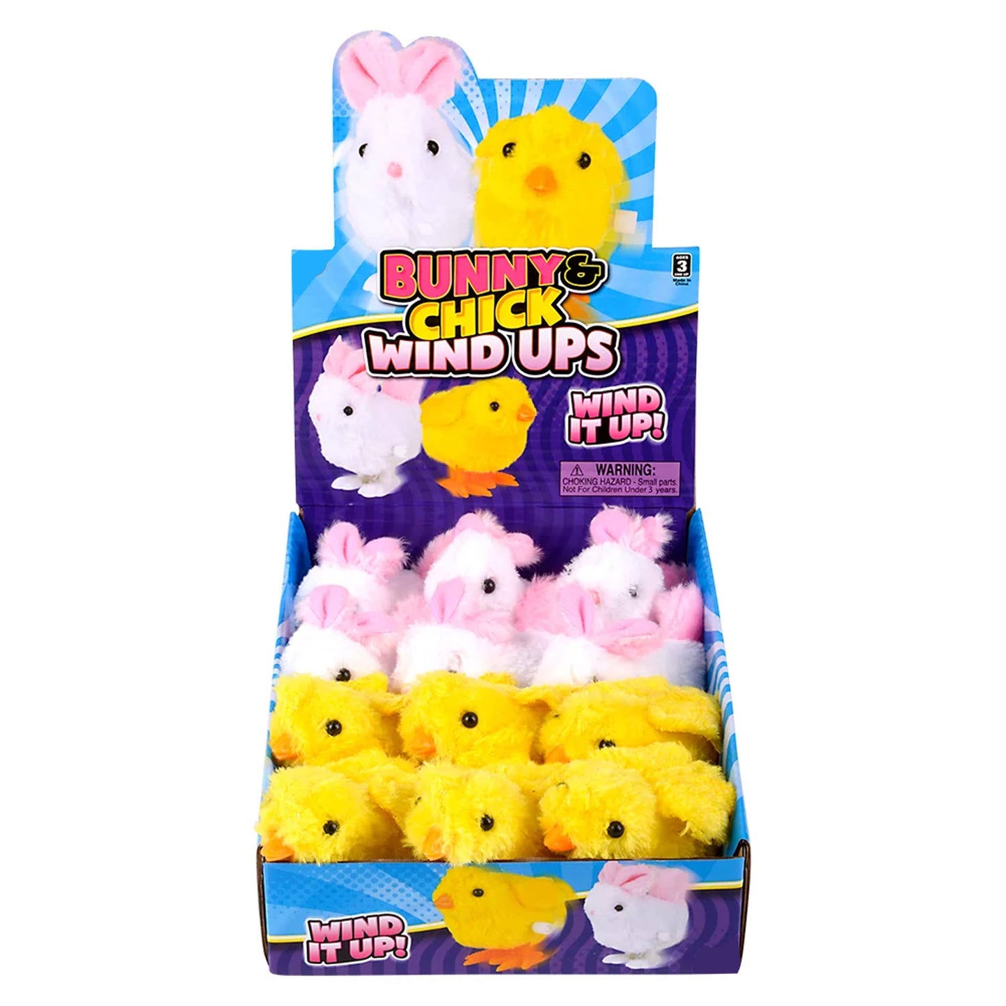 JSBlueRidge Toys - Easter Bunny & Chick Wind Up Kids Toy- Assorted Bulk