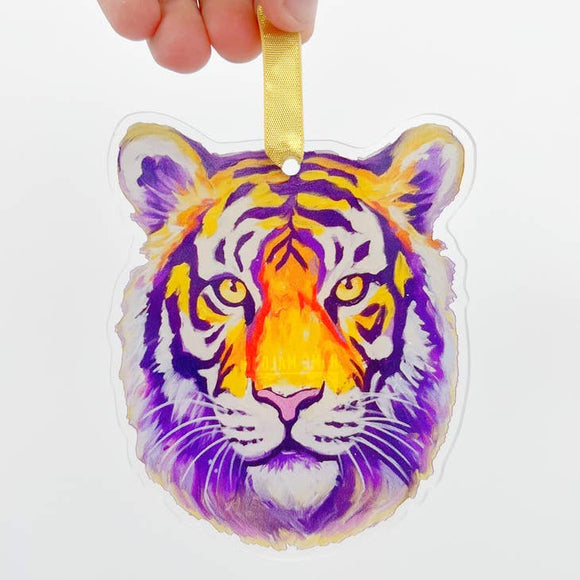 Lsu Tiger Head Acrylic Ornament