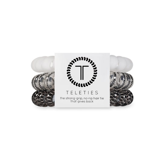 TELETIES - Spiral Hair Coils | Large | Boneyard Hair Ties