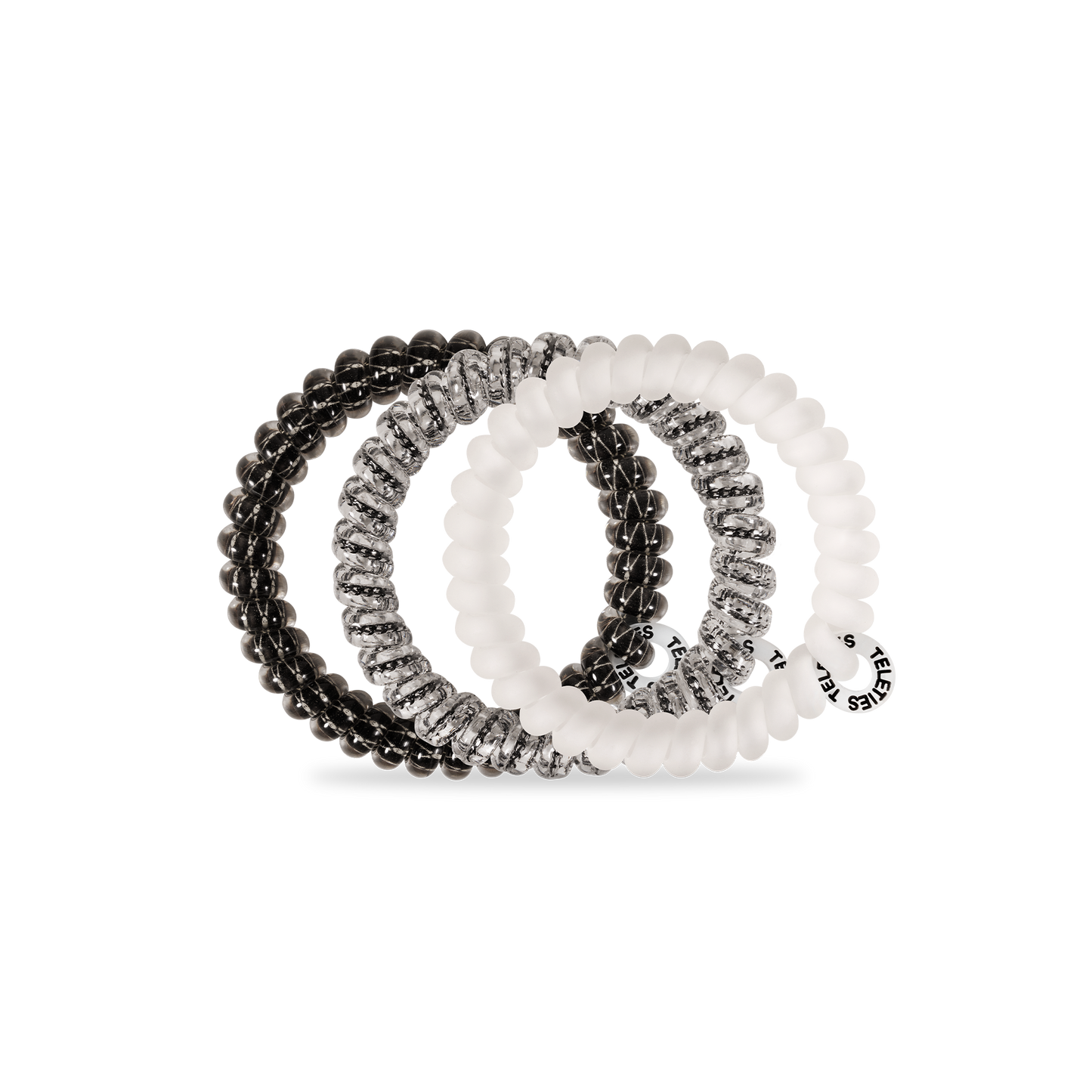 TELETIES - Spiral Hair Coils | Small | Boneyard Hair Ties