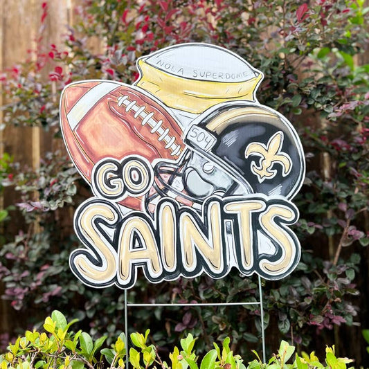 Home Malone- Go Saints Yard Sign New Orleans Who Dat Nfl Outdoor Decor