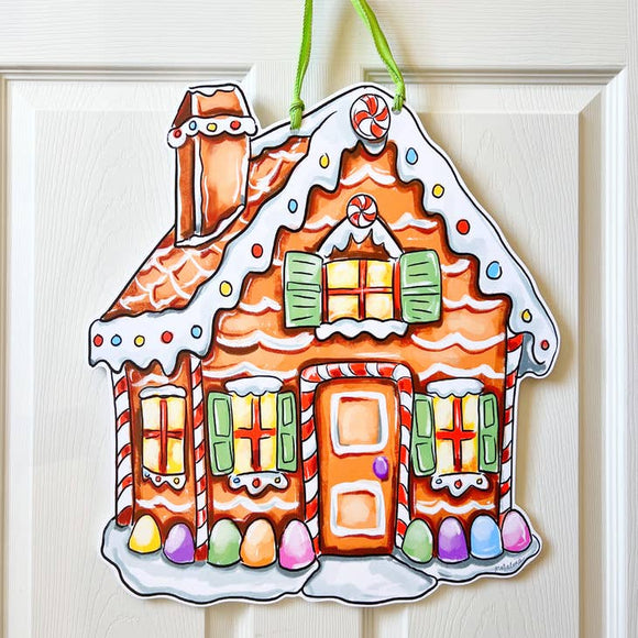 Ginger Bread House Door Hanger - Christmas Candy Sweet Decor