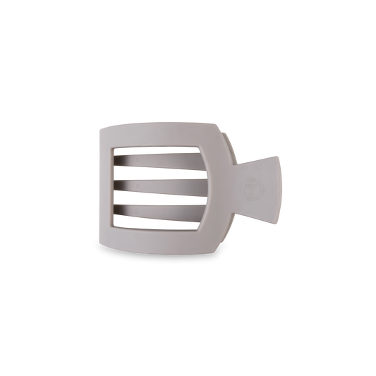 TELETIES - Square Flat Hair Clip | Small | Silver Flames