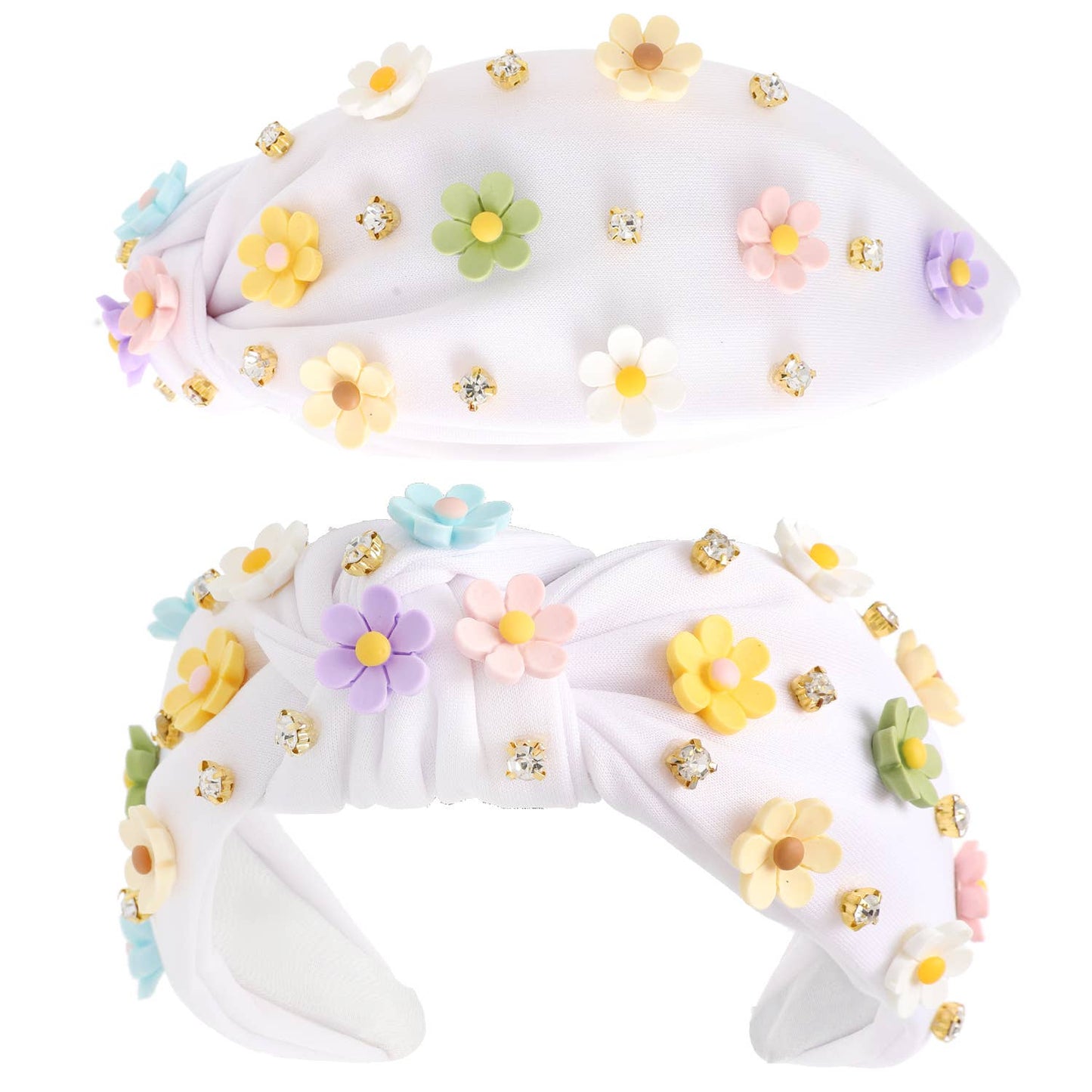 SP Sophia Collection - Multicolor Acrylic Floral Beaded Jeweled Headband