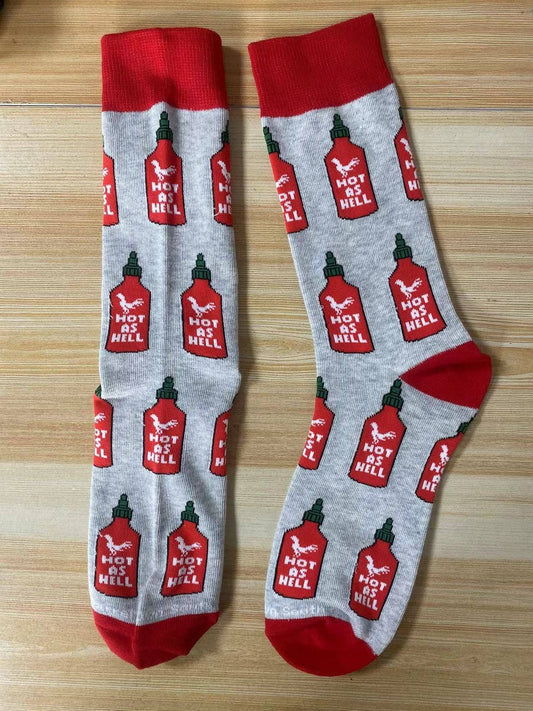 Barrel Down South - Hot As Hell Hot Sauce Funny Socks