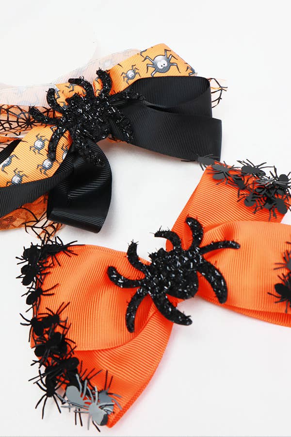 Love and Repeat - Halloween Glitter Spider Bow Clip