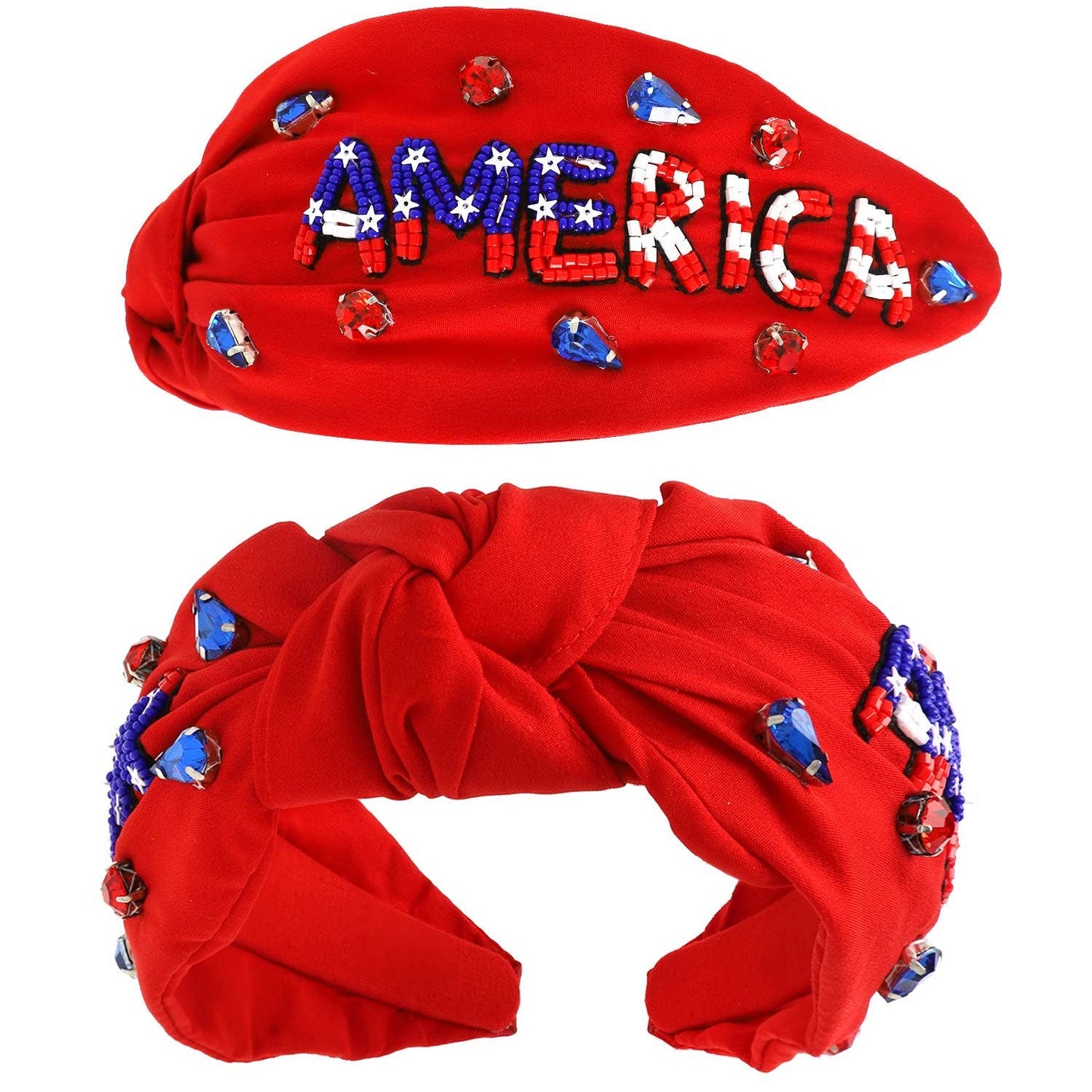 SP Sophia Collection - Patriotic America Beaded Lettering Headband