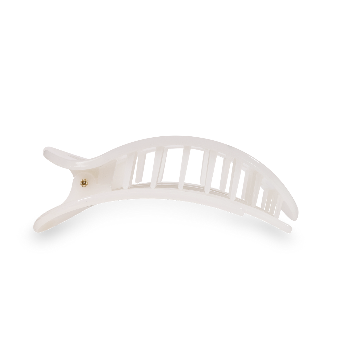 TELETIES - Coconut White Small Flat Round Clip