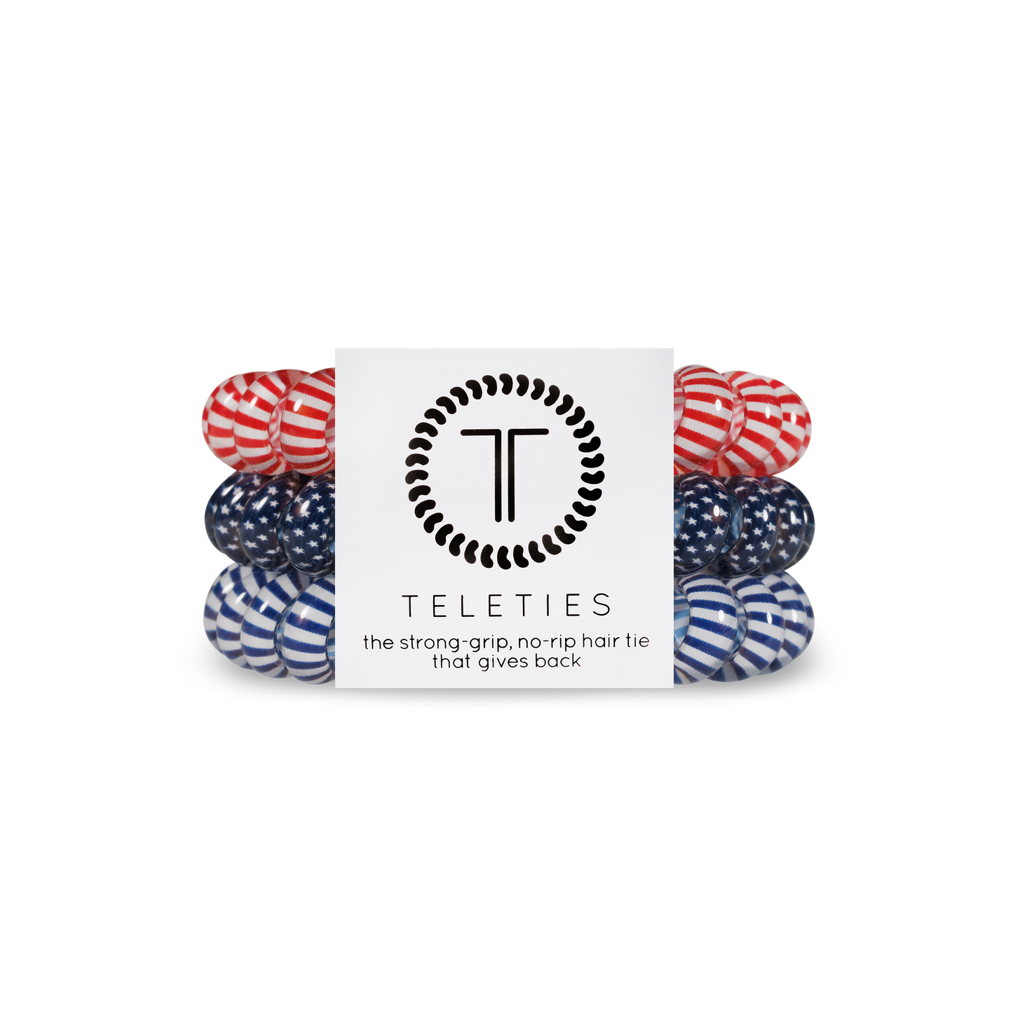 TELETIES - Bold and Blue-tiful - Large Hair Coils, Hair Ties, 3-pack