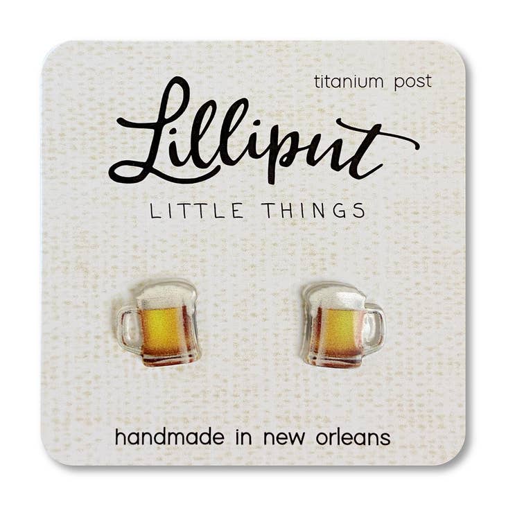 Lilliput- Beer Mug Earrings
