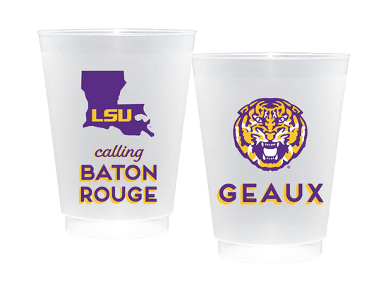 Canvas Style - LSU NCAA Shatterproof Frost Flex Plastic Cups (Set of 10)