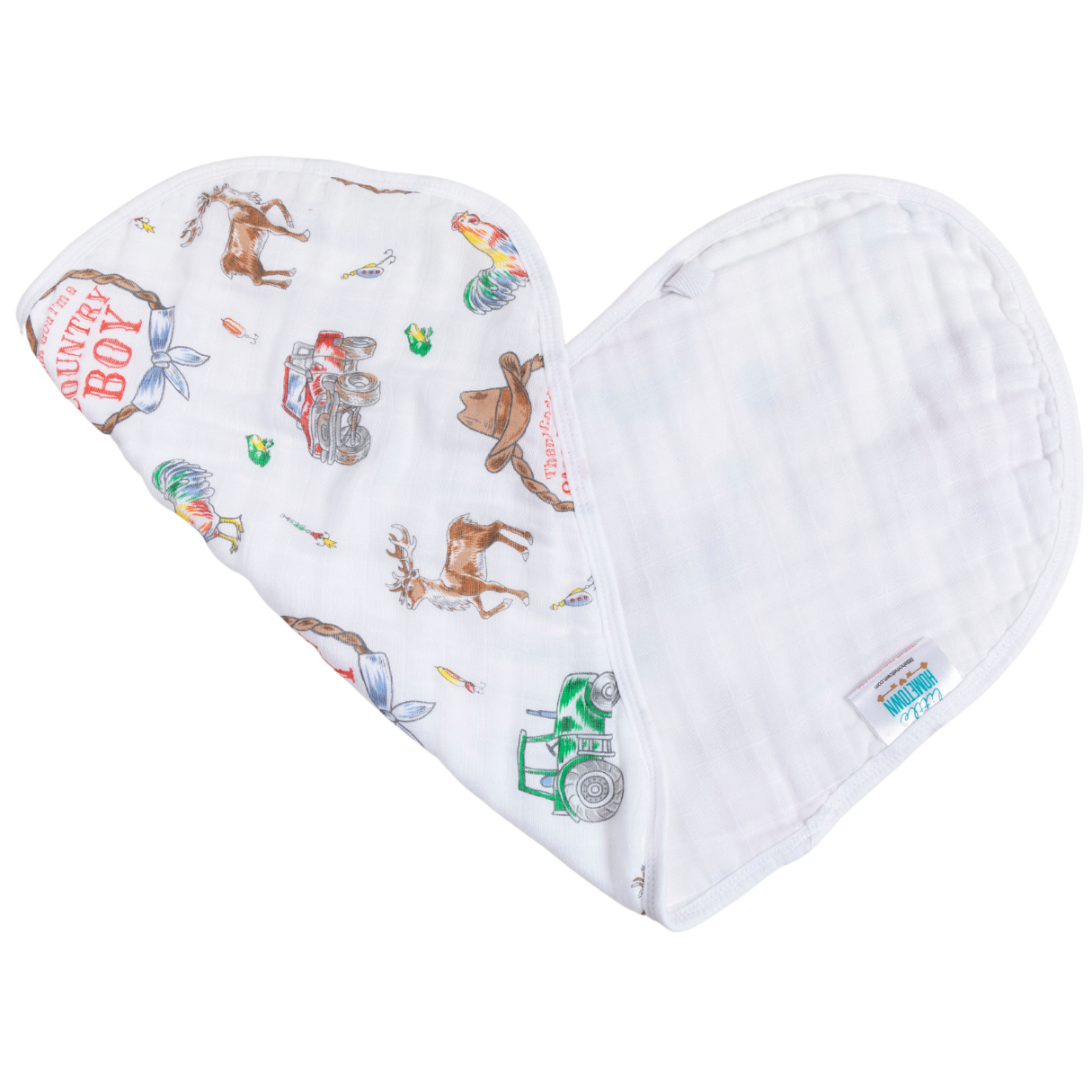 Little Hometown - Country Boy 2 in 1 Burp Cloth and Bib Combo