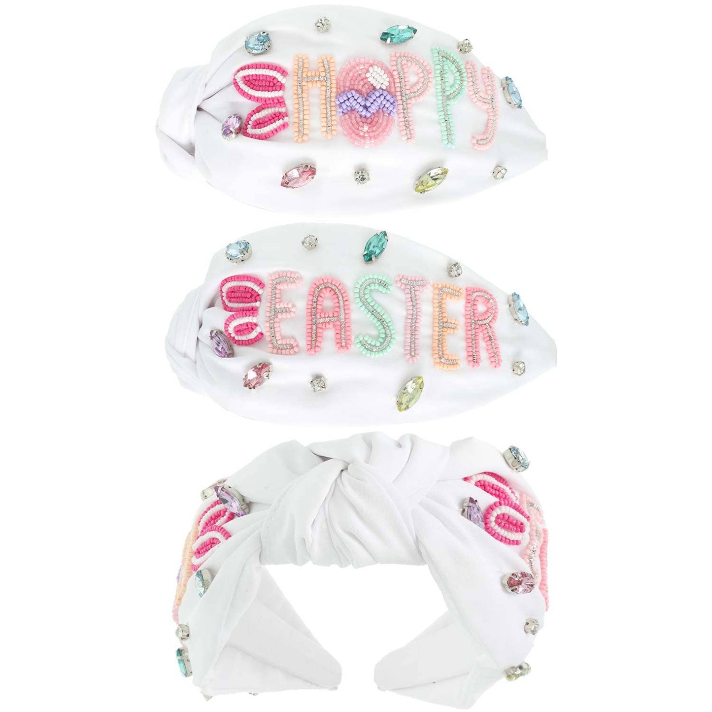 SP Sophia Collection - Hoppy Easter Pastel Beaded Top Knotted Headband