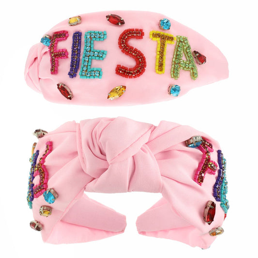 SP Sophia Collection - Fiesta Beaded Lettering Top Knotted Headband