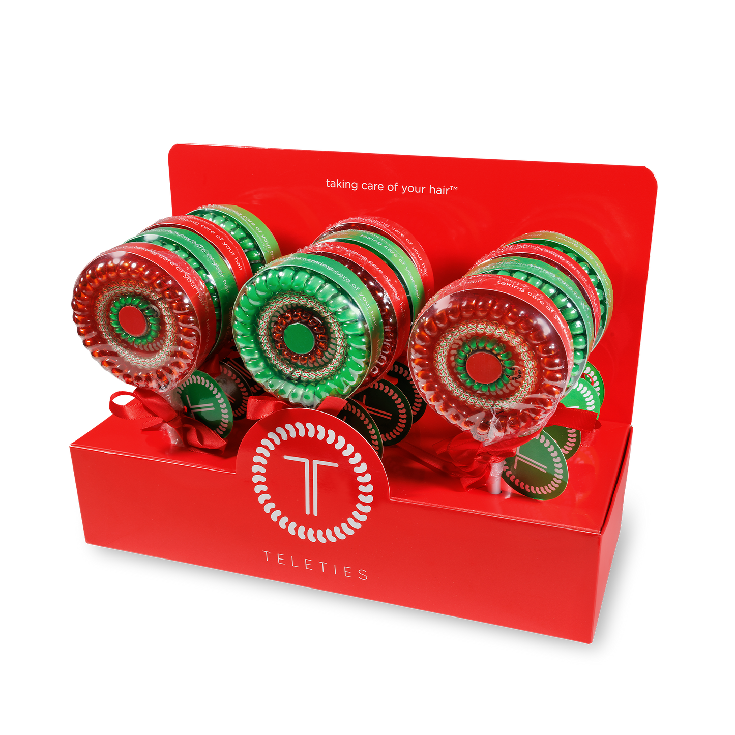 TELETIES - Spiral Hair Coils | Holiday Lollipop Bundle