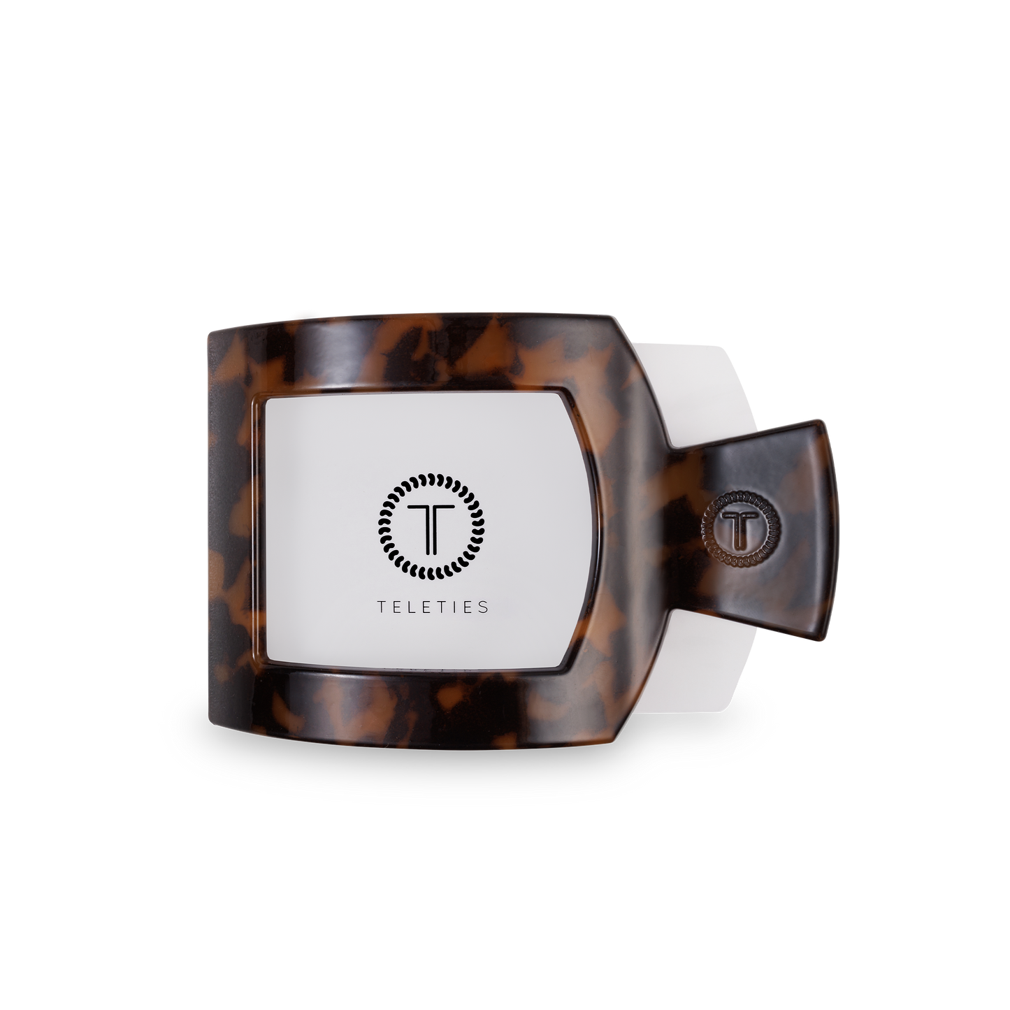 TELETIES - Square Flat Hair Clip | Med. | Tortoise