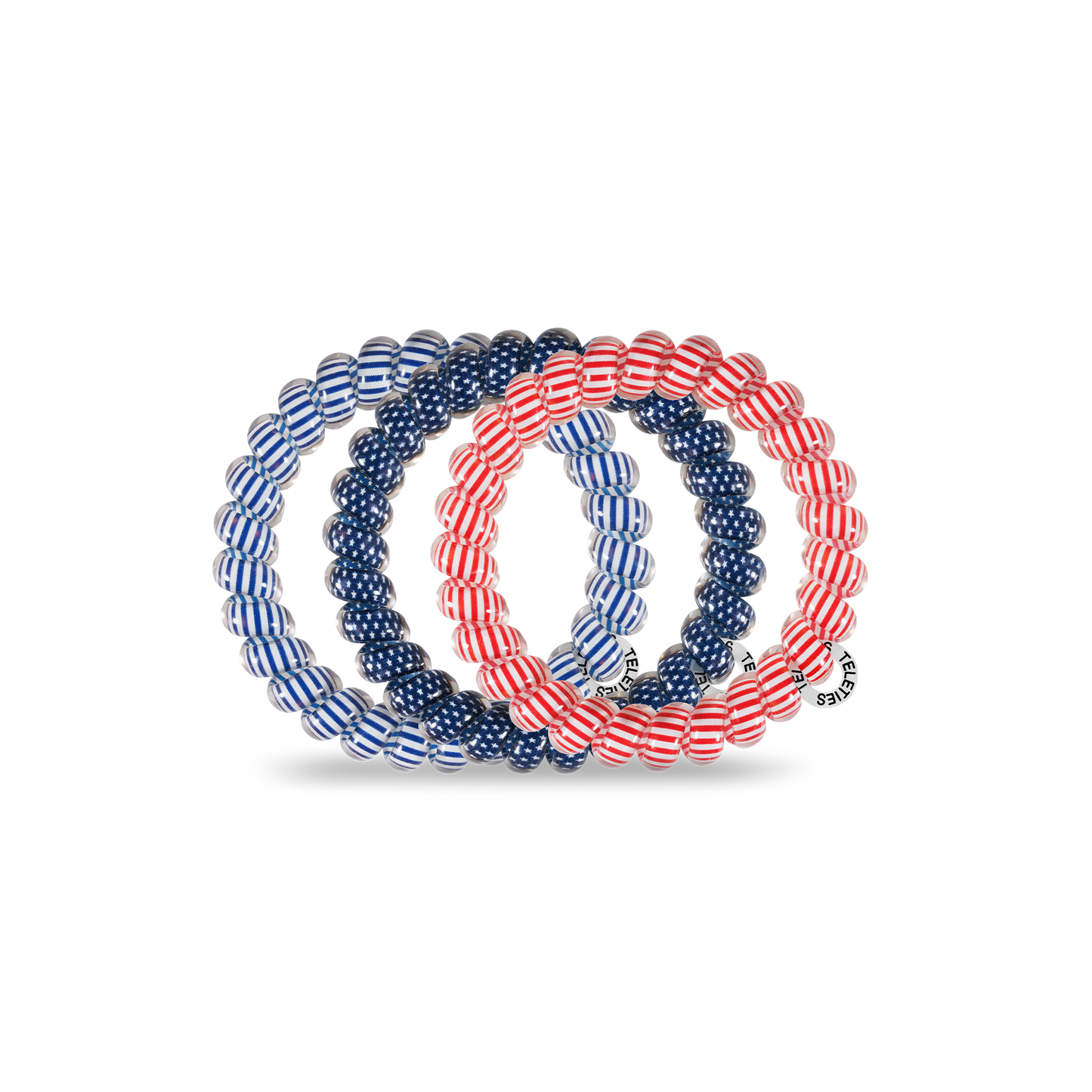 TELETIES - Bold and Blue-tiful - Large Hair Coils, Hair Ties, 3-pack