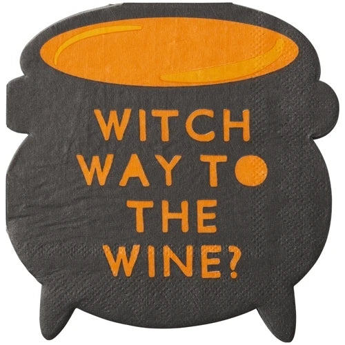 WITCH WAY TO THE WINE BEVERAGE NAPKIN 20CT