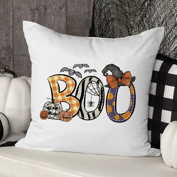 Boo Halloween Pillow, Seasonal Family Decor Throw Pillow