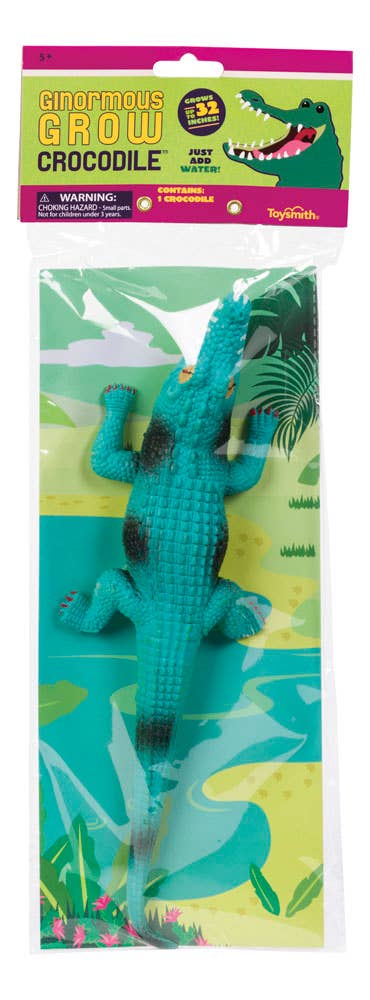 Toysmith - Ginormous Grow Crocodile, 32-Inches, Assorted Colors