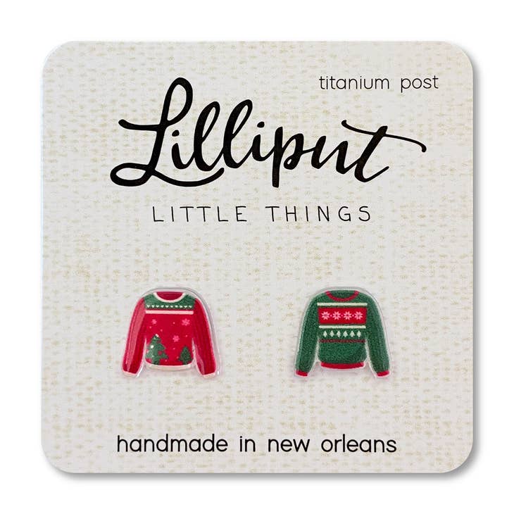 Lilliput- Christmas Ugly Sweater Earrings