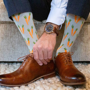 Men's Carrot Socks Olive/Orange/Gray One Size