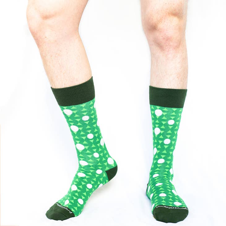 Men's Hole in One Socks Green/White One Size