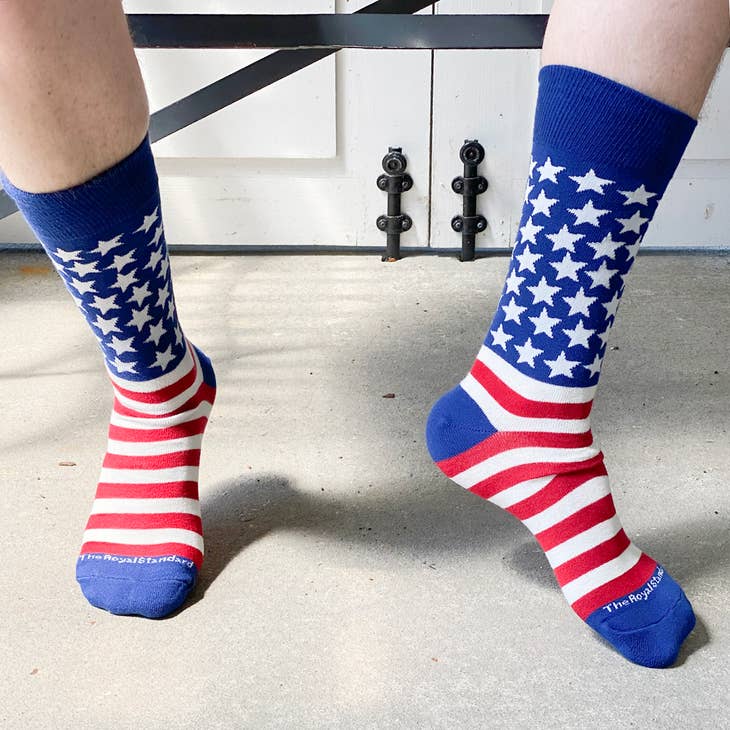 Men's America Socks Red/White/Blue One Size