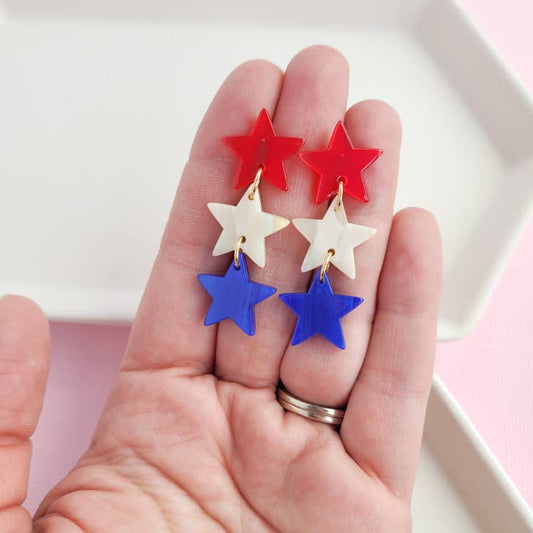 Star Spangled Dangles / Patriotic 4th Fourth of July Earring