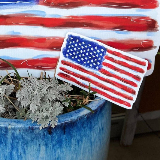 Songbird Grove Collection - Small American Flag Garden Stake