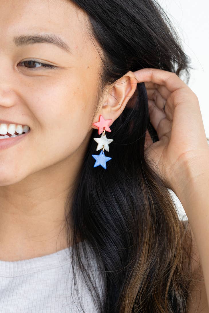 Star Spangled Dangles / Patriotic 4th Fourth of July Earring