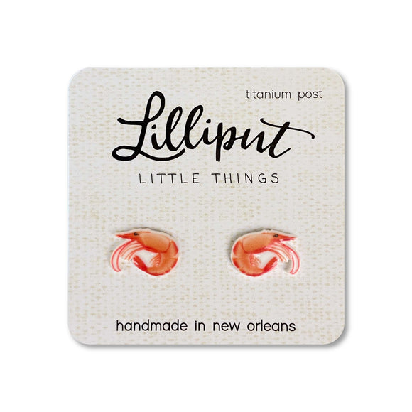 Shrimp Titanium Post Earrings