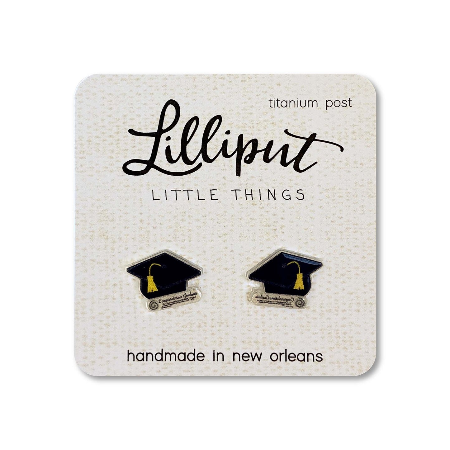 Lilliput- Graduation Cap Earrings
