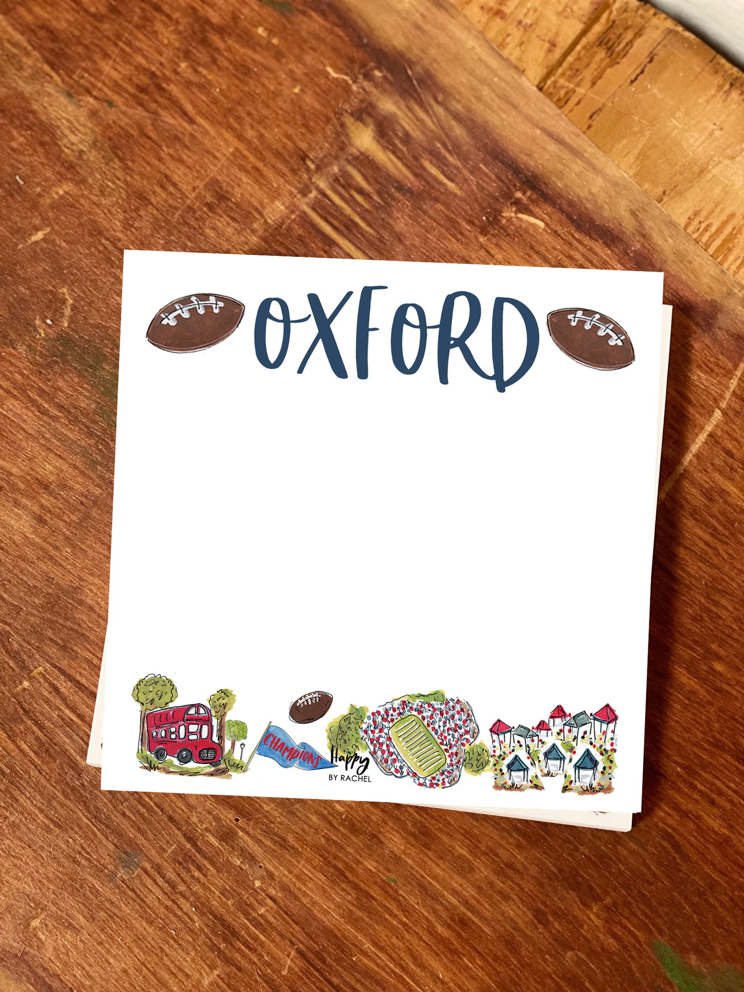 Happy By Rachel, LLC - Oxford Chunky Notepad-Stationery Writing Pad-100 Page