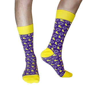 Men's Louisiana Pride Socks - Purple/Yellow/White