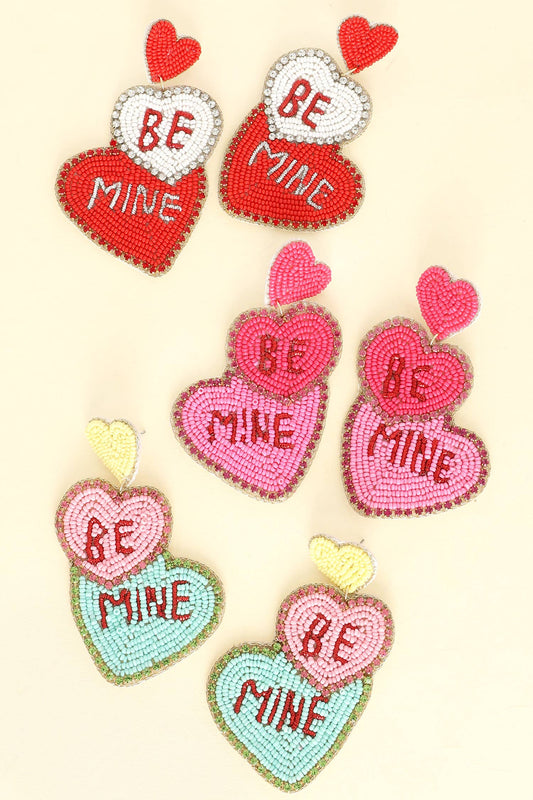 SP Sophia Collection - Be Mine Conversation Hearts Beaded Earrings