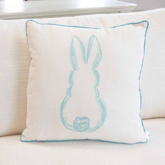 Lily Belle Bunny Pillow Soft White/Blue 16x16